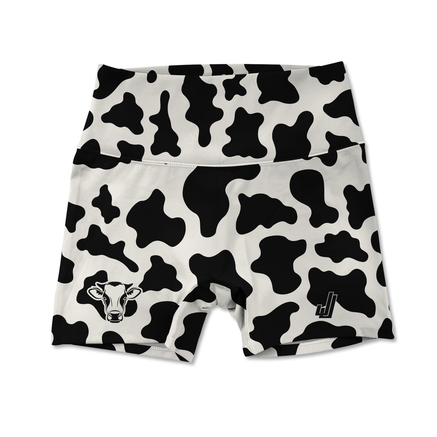 Women's Active Shorts - Cow Print