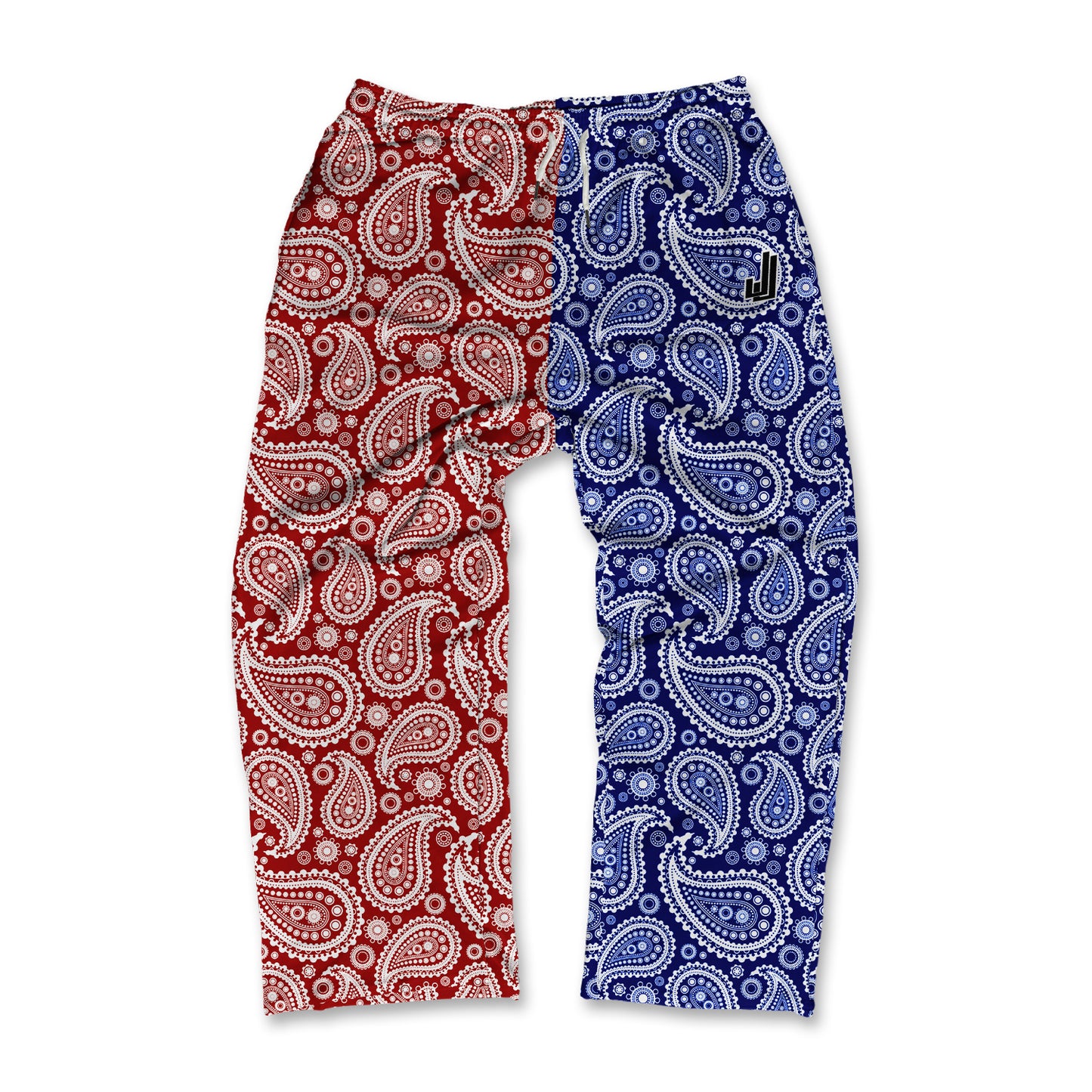 Unisex  Lounge Pants - Paisley Red And Blue