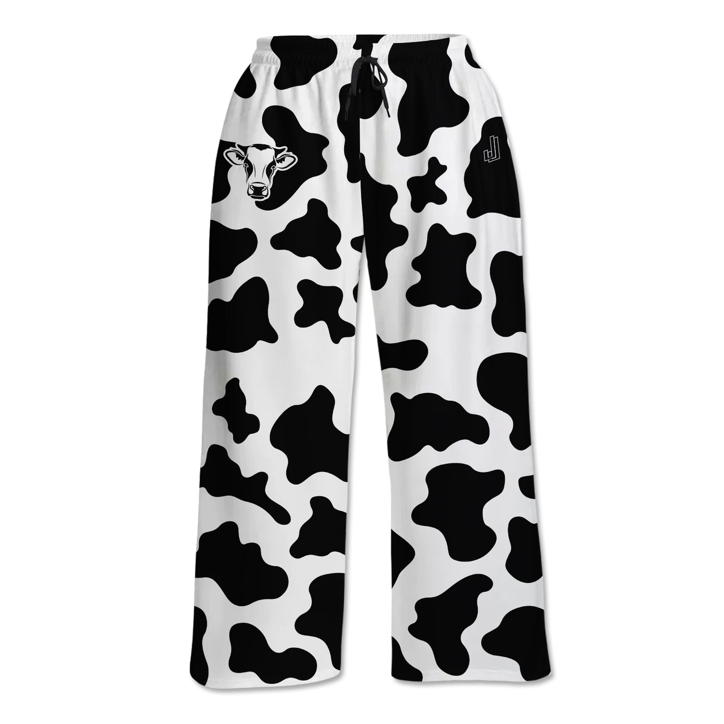 Wide Leg Lounge Pants - Cow Print