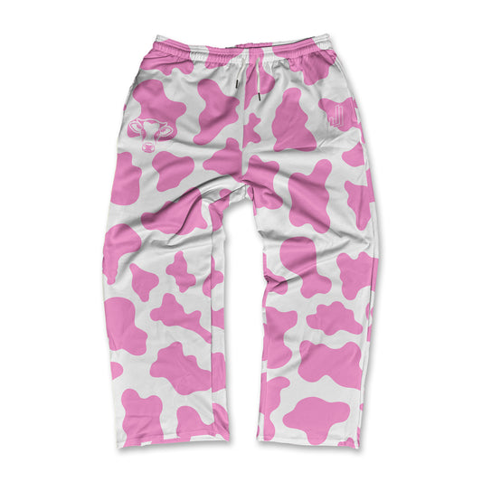 Unisex Lounge Pants - Pink Cow Print