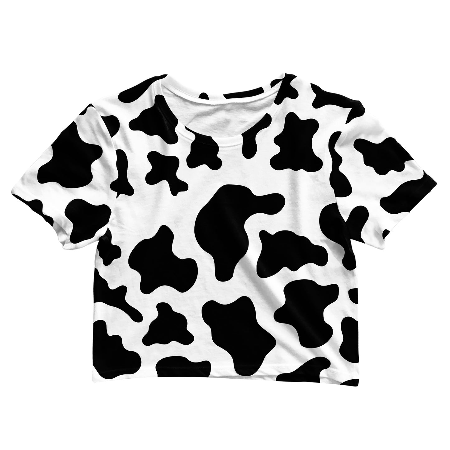 Cotton Crop Tee - Cow Print