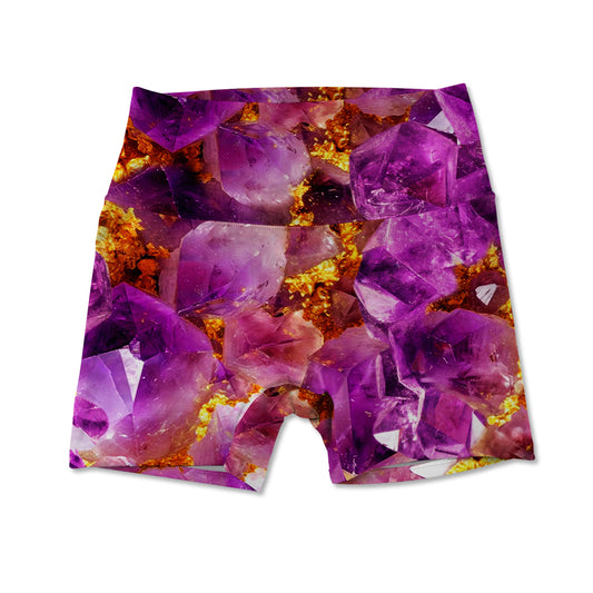 Women's Active Shorts - Amethyst and Gold