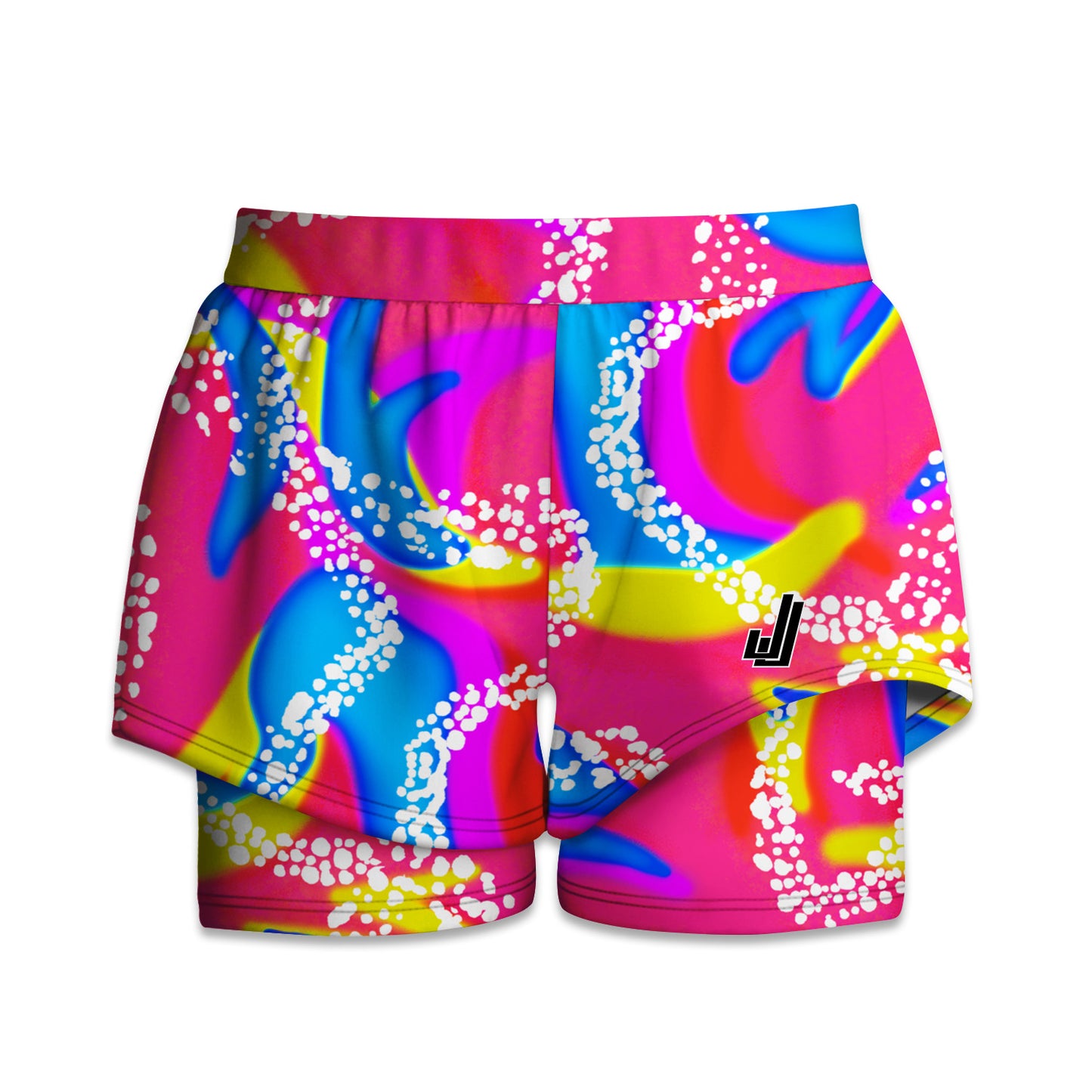 Printed Liner Shorts - Retro Neon