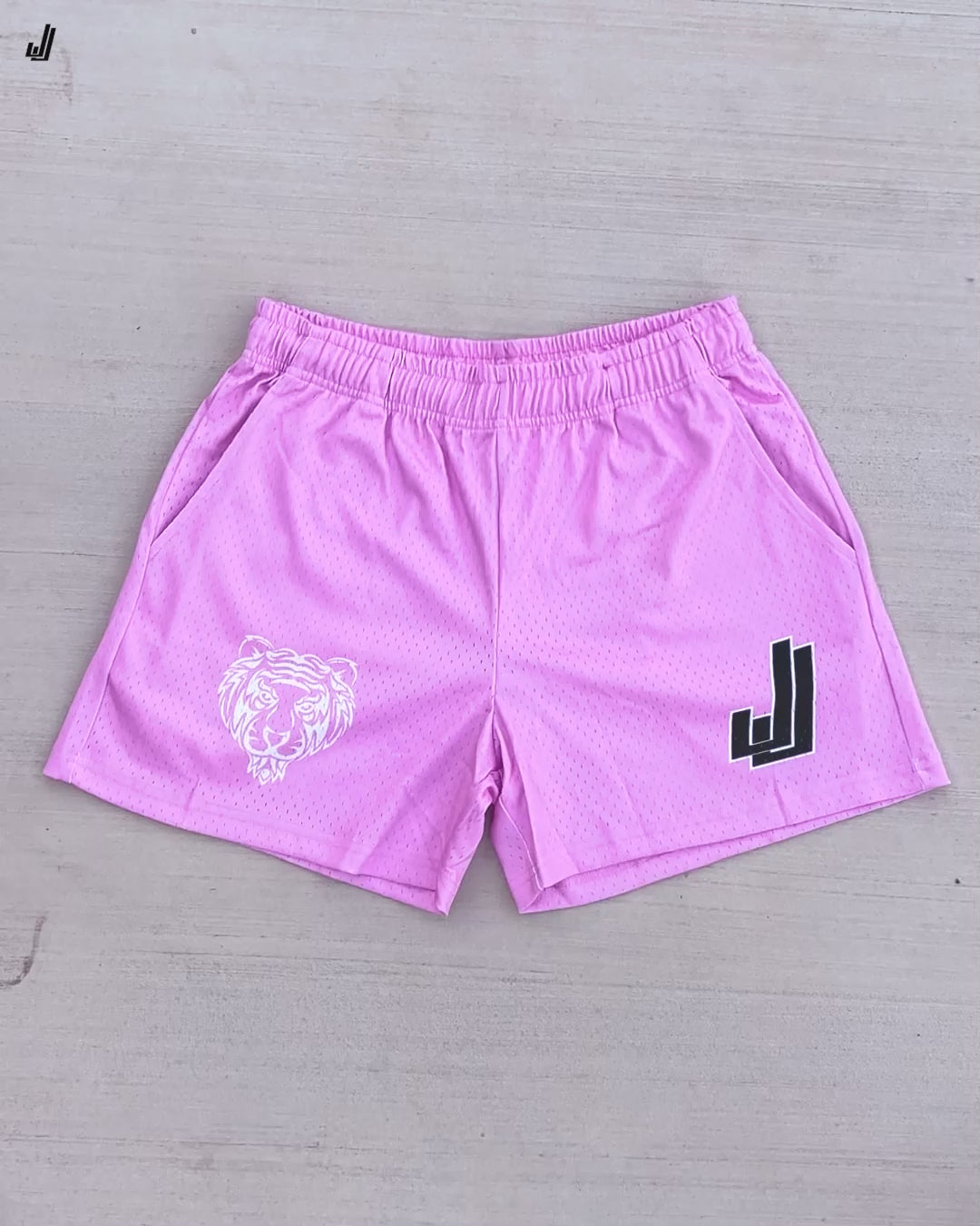 Pink - Premium Mesh JJ Shorts - 5 Inch Inseam - Vintage Gym