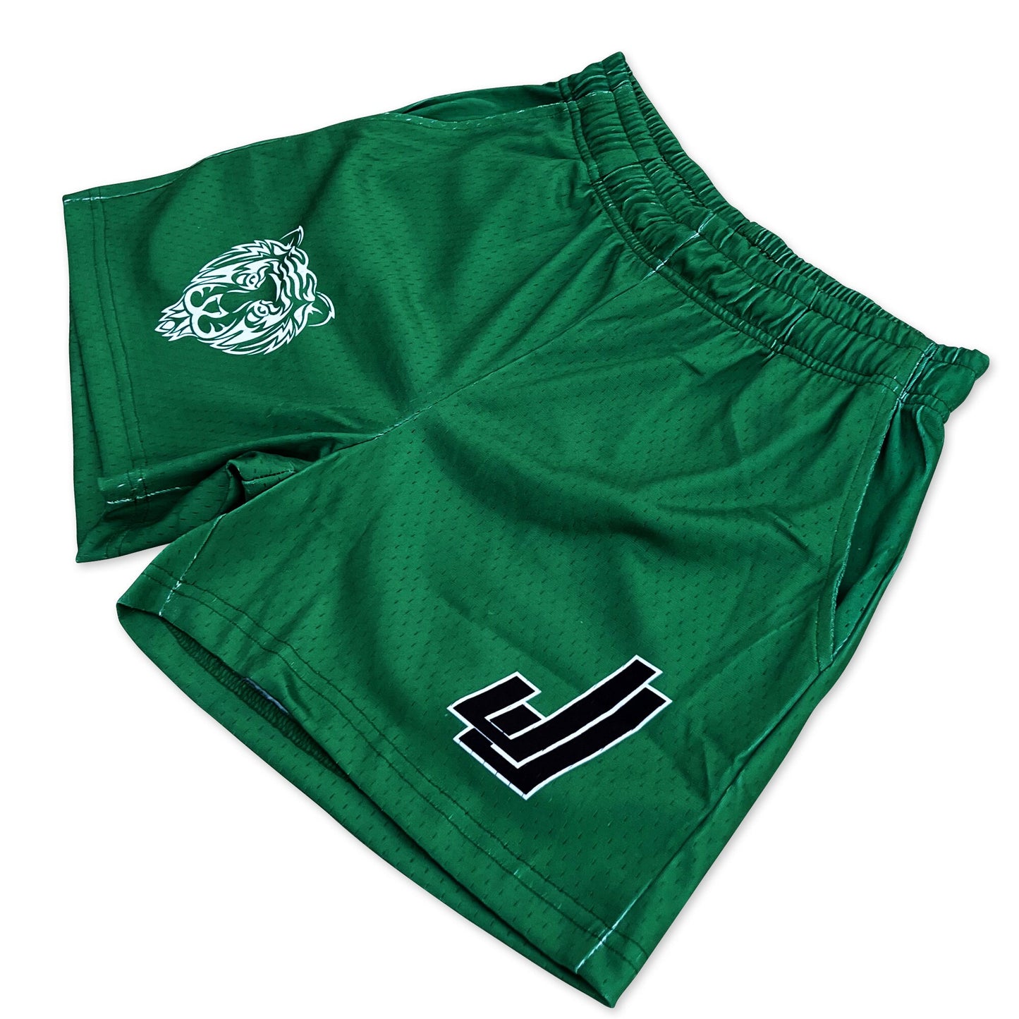 Green - Premium Mesh JJ Shorts - 5 Inch Inseam - Vintage Gym Basketball Fit