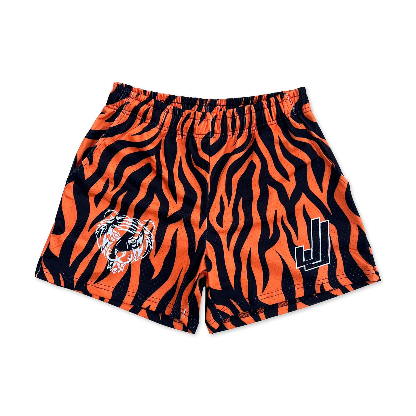 Tiger - Premium Mesh JJ Shorts - 5 Inch Inseam - Vintage Gym Basketball Fit