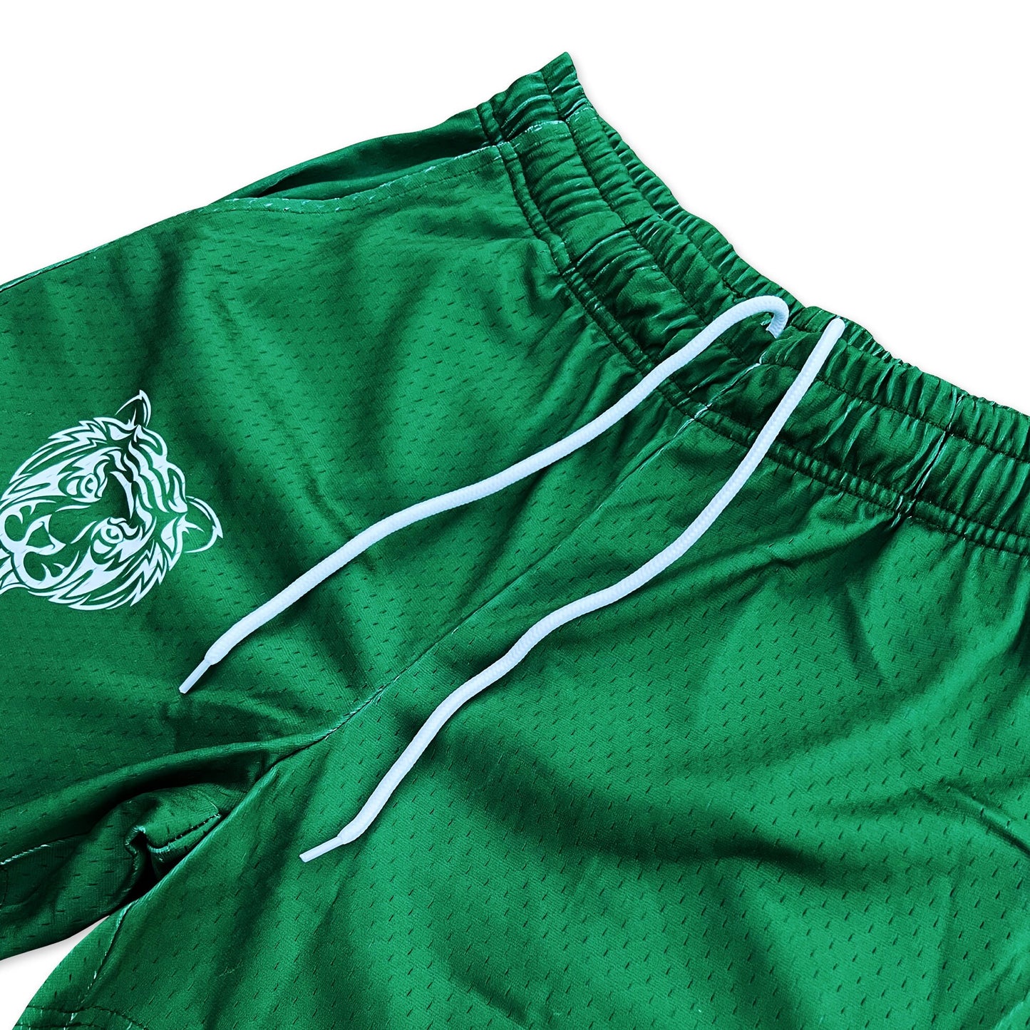 Green - Premium Mesh JJ Shorts - 5 Inch Inseam - Vintage Gym Basketball Fit