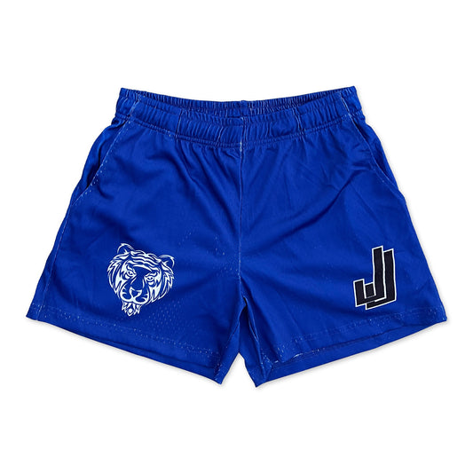 Blue - Premium Mesh JJ Shorts - 5 Inch Inseam - Vintage Gym Basketball Fit